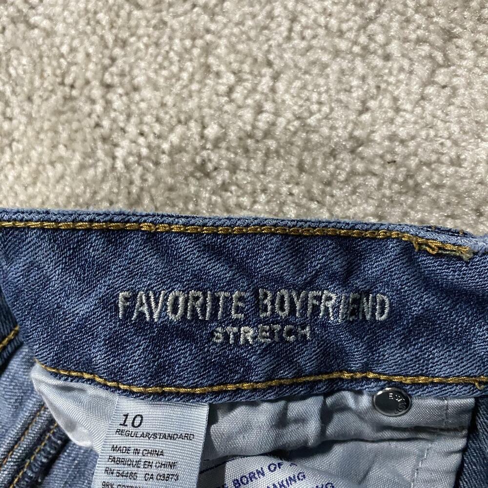 American Eagle Jeans Womens 10 Blue Favorite Boyfriend Stretch Relaxed Wide Leg - Picture 6 of 12